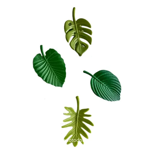 Set de 4 imanes decorativos de nevera con diseño de hojas tropicales de la marca Pandaboy