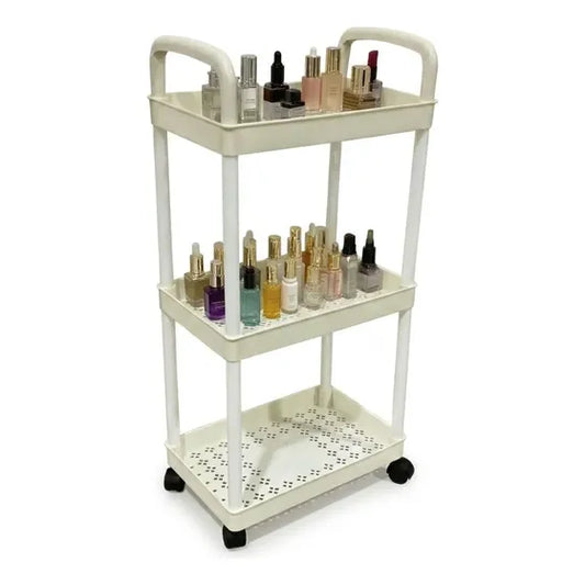 Carrito organizador de 3 niveles con ruedas para cocina y baño