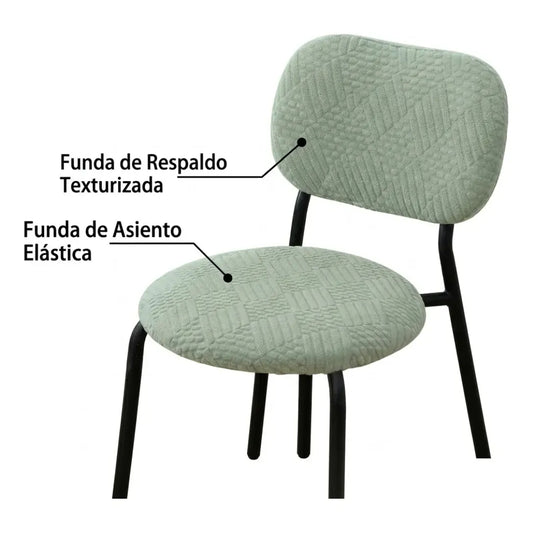 Funda para Silla de Comedor Verde Menta a Rayas – 2 Piezas