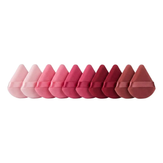 Set de 10 Esponjas de Maquillaje Triangulares – Rosa, Mediana