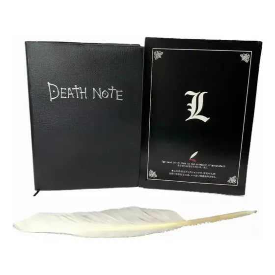 Diario temático Death Note con pluma de ave decorativa de la marca BQA