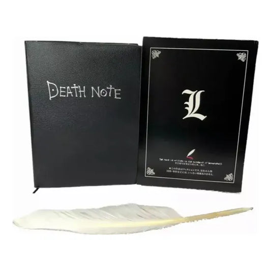 Diario temático Death Note con pluma de ave decorativa de la marca BQA