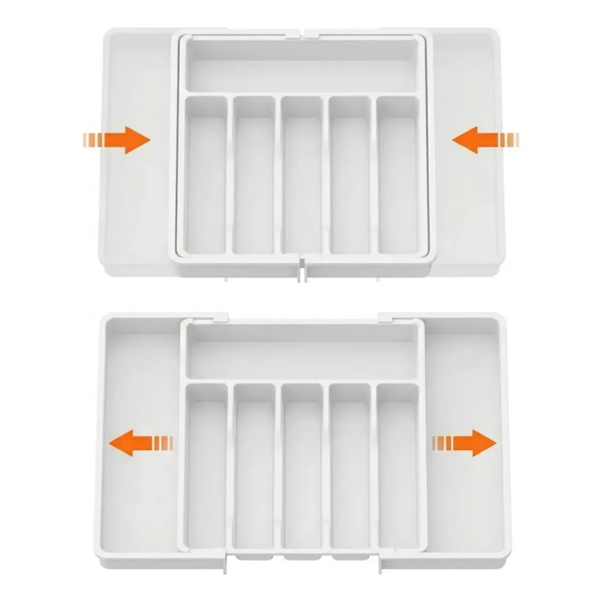 Organizador de Cajones de Cocina de Plástico Ajustable – Blanco