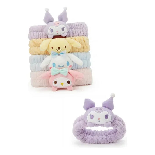 Set de cuatro diademas Sanrio de poliéster para maquillaje y skincare