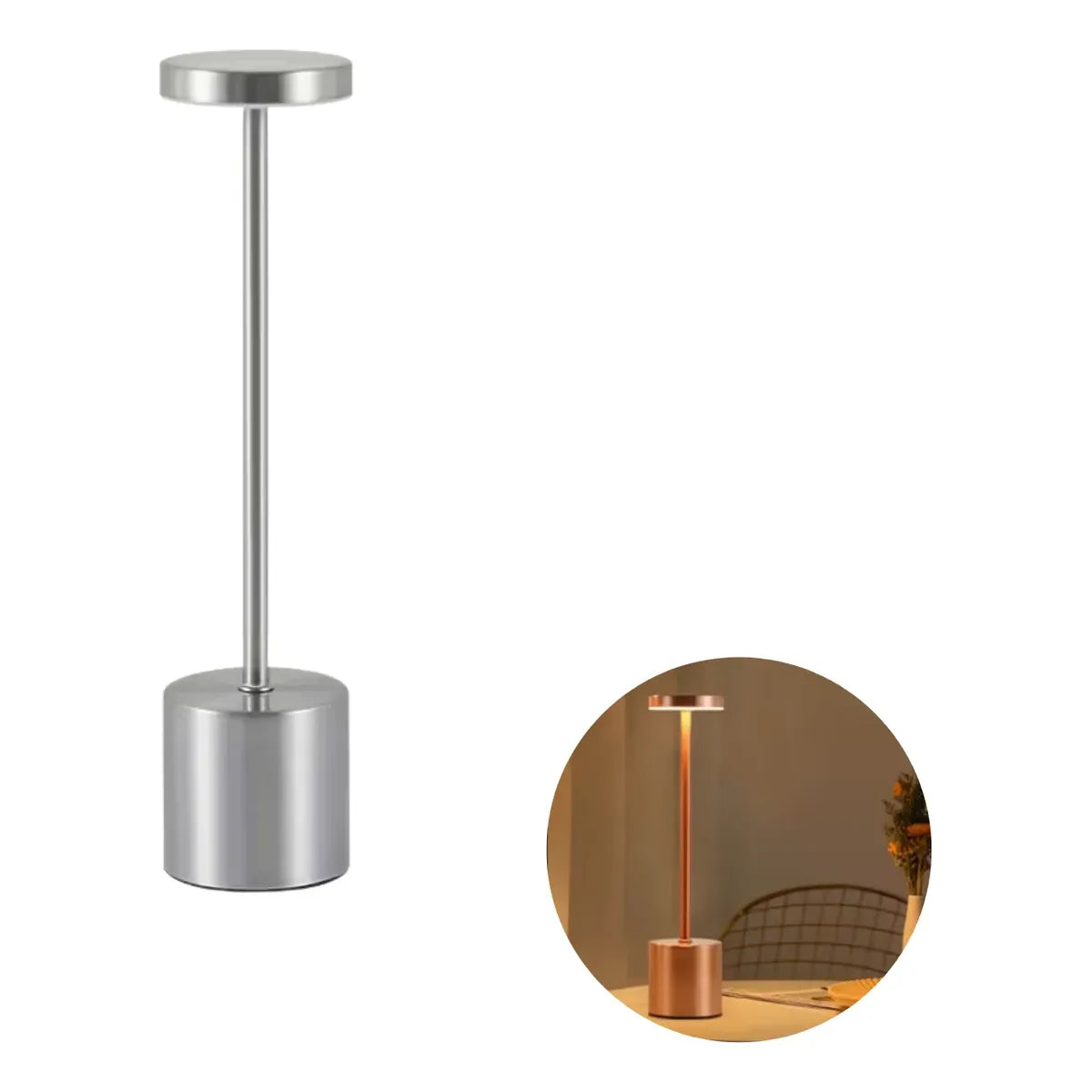 Lámpara de Mesa Táctil LED Recargable Minimalista