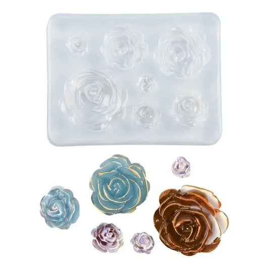 Molde de silicona con forma de mini rosas para fondant y chocolate