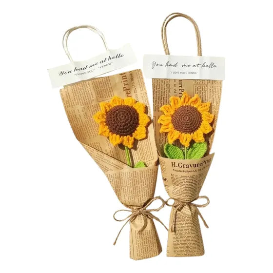 Bolsa de regalo decorativa con diseño de girasol tejido a mano marca HomeDecor