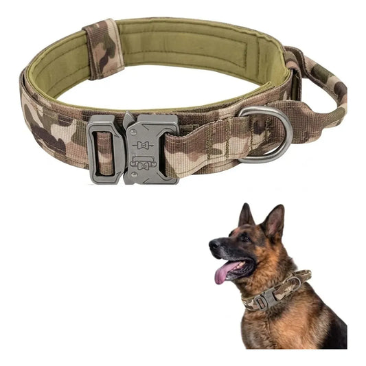 Collar Táctico de Alta Resistencia para Perros – Verde Militar
