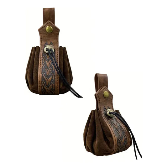 Morral de cintura de estilo vintage con diseño vikingo en cuero sintético
