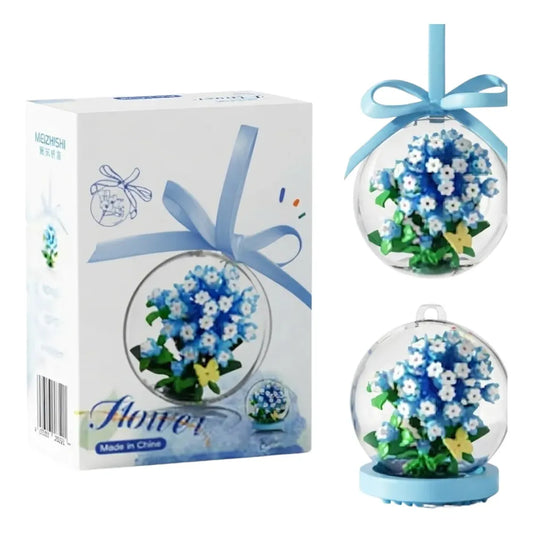 Set de Mini Bloques de Construcción Flor y Árbol en Bola de Cristal