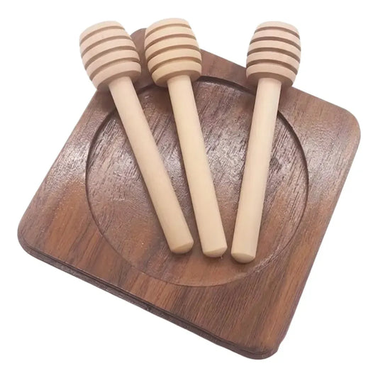 Pack de 3 Mini Cucharas de Madera para Miel – Marrón Claro