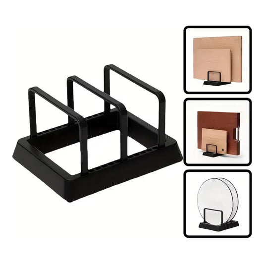 Estante Organizador de Tapas, Sartenes y Tablas de Cocina