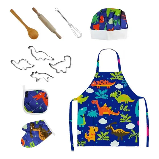 Disfraz de chef con delantal para niños de 3 a 7 años.