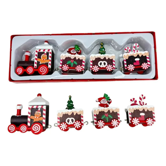 Tren de Navidad de Madera Decoración Navideña de Mesa