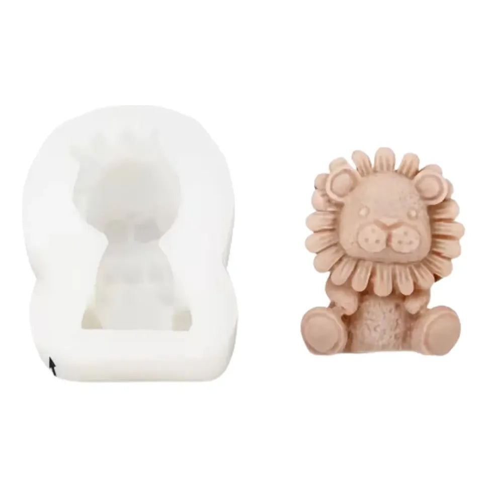 Molde de Silicona 3D de León para Velas y Jabones