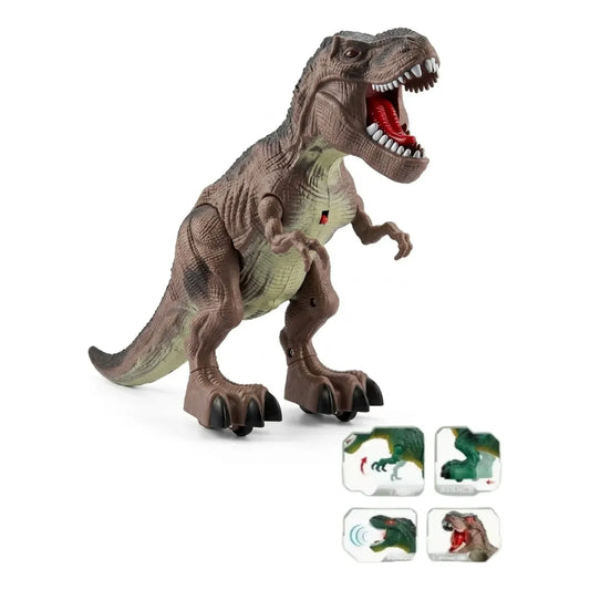 Dinosaurio de Juguete Eléctrico con Movimiento, Sonido y Luz