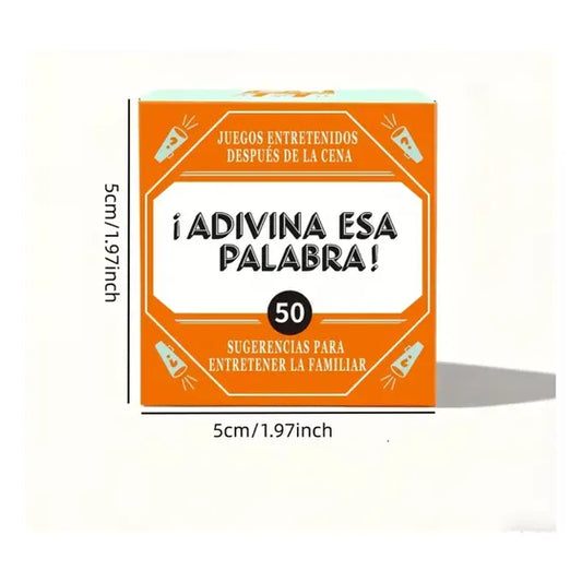 Juego de adivinanza de palabras bilingüe de 50 cartas marca DGR