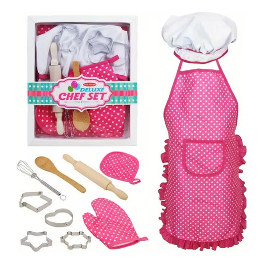 Kit de Chef Disfraz y Cocina Juguete para Niñas – Rosa