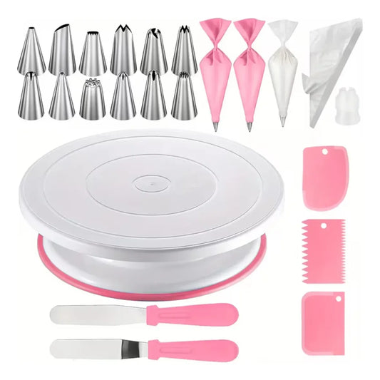 Kit de Repostería Base Giratoria y Boquillas de Decoración – 71 Piezas