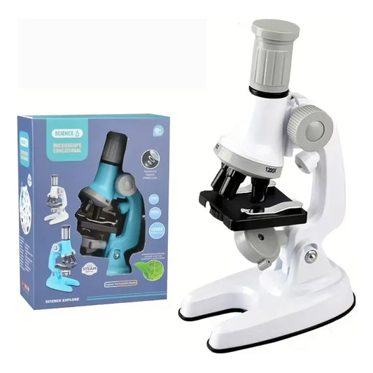 Microscopio Infantil 1200x con Luz LED y Kit de Experimentos
