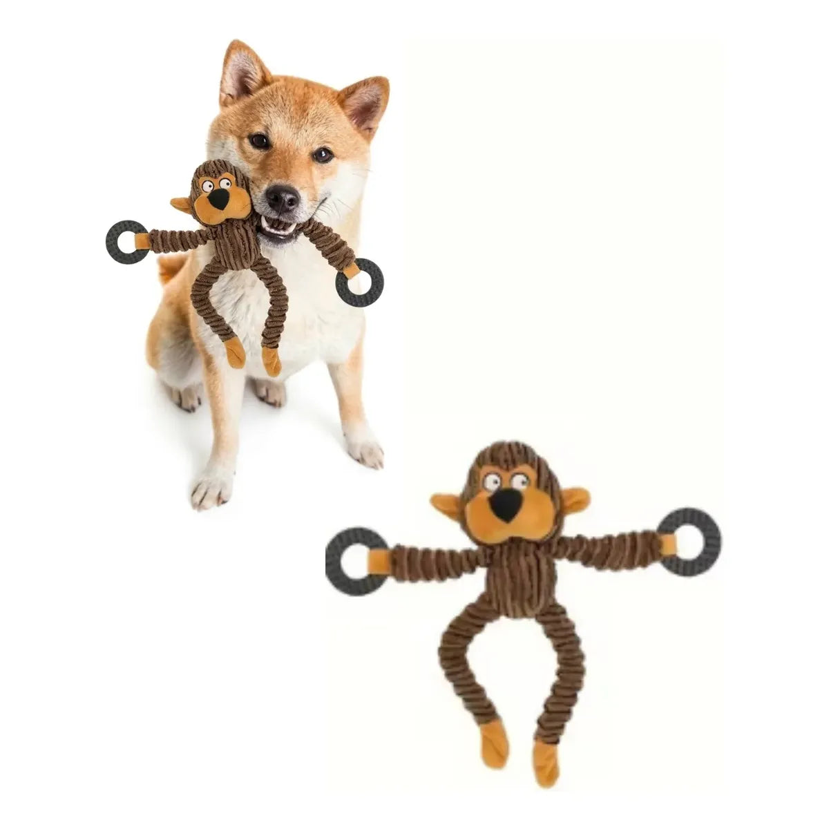 Juguete Mono Resistente con Chirriador para Perros – Marca CatIn