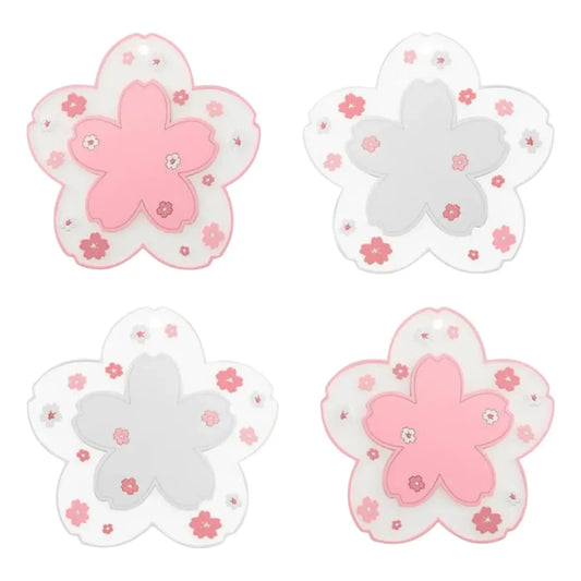 Set de 4 Posavasos Acrílicos Flor de Cerezo – Rosa