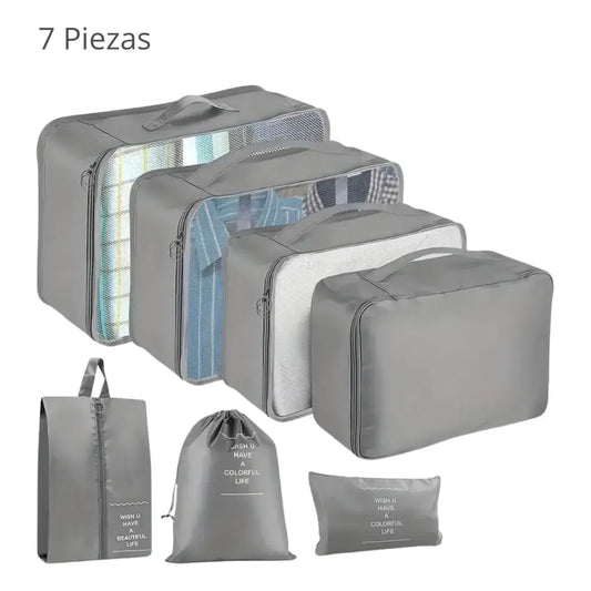 Set de 7 Bolsas Organizadoras Impermeables para Maletas