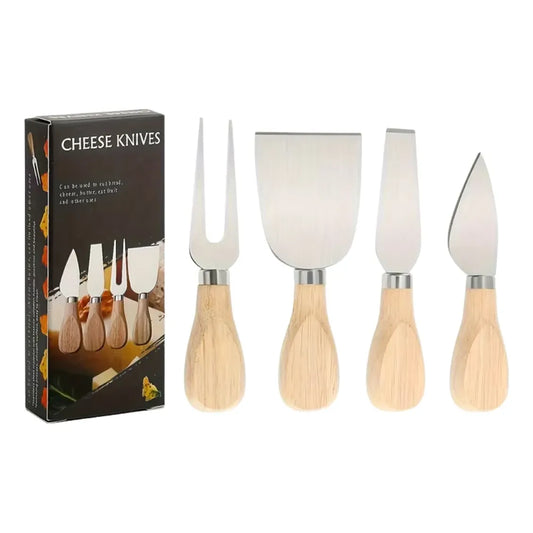 Set de 4 Cuchillos para Queso y Mantequilla de Acero