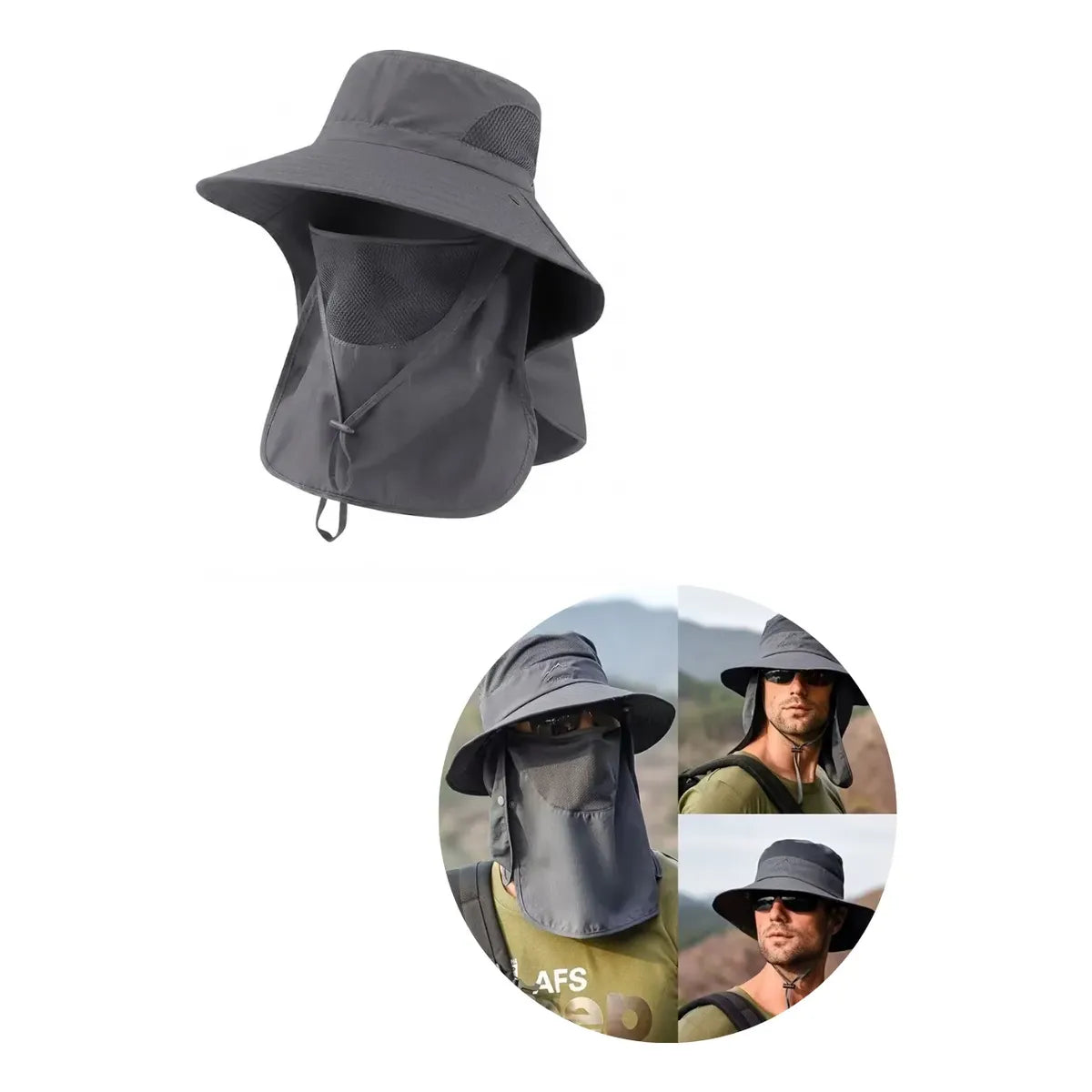 Sombrero de Pescador con Protección UV y Cubrecuellos
