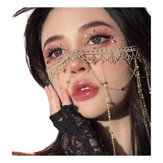 Diadema con Cadena Facial Estilo Vintage Elegante para Mujer