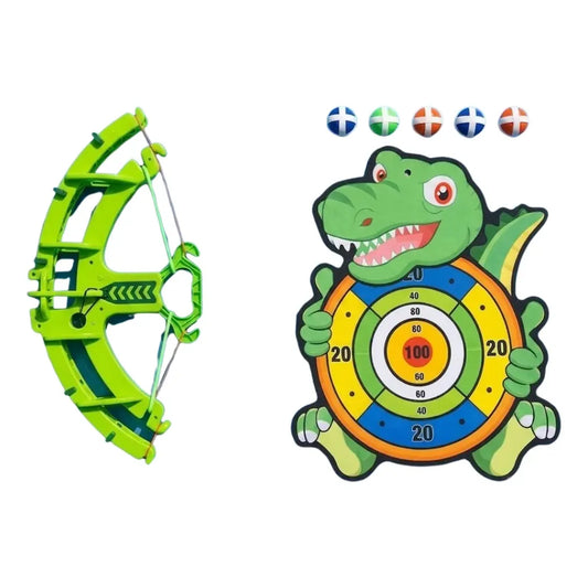 Kit de Tiro al Blanco Dinosaurio con Arco y 5 Pelotas de Velcro