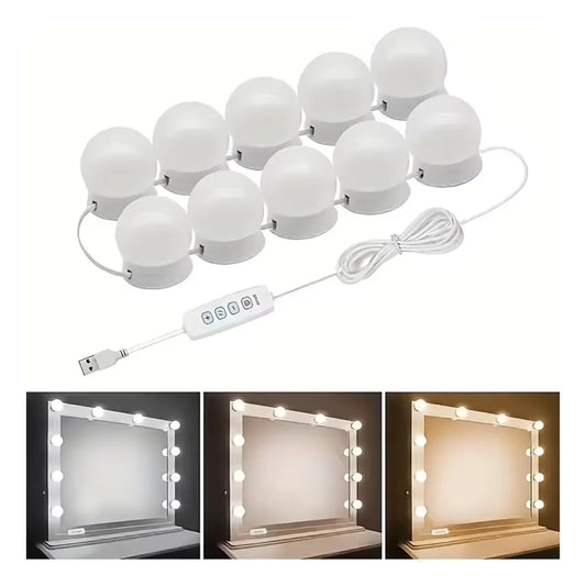 Set de Luces LED USB para Espejo de Maquillaje