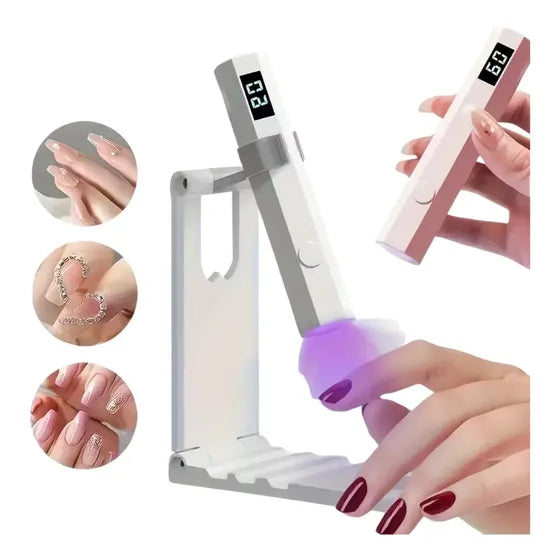 Lámpara UV LED portátil y plegable para el secado de uñas con soporte