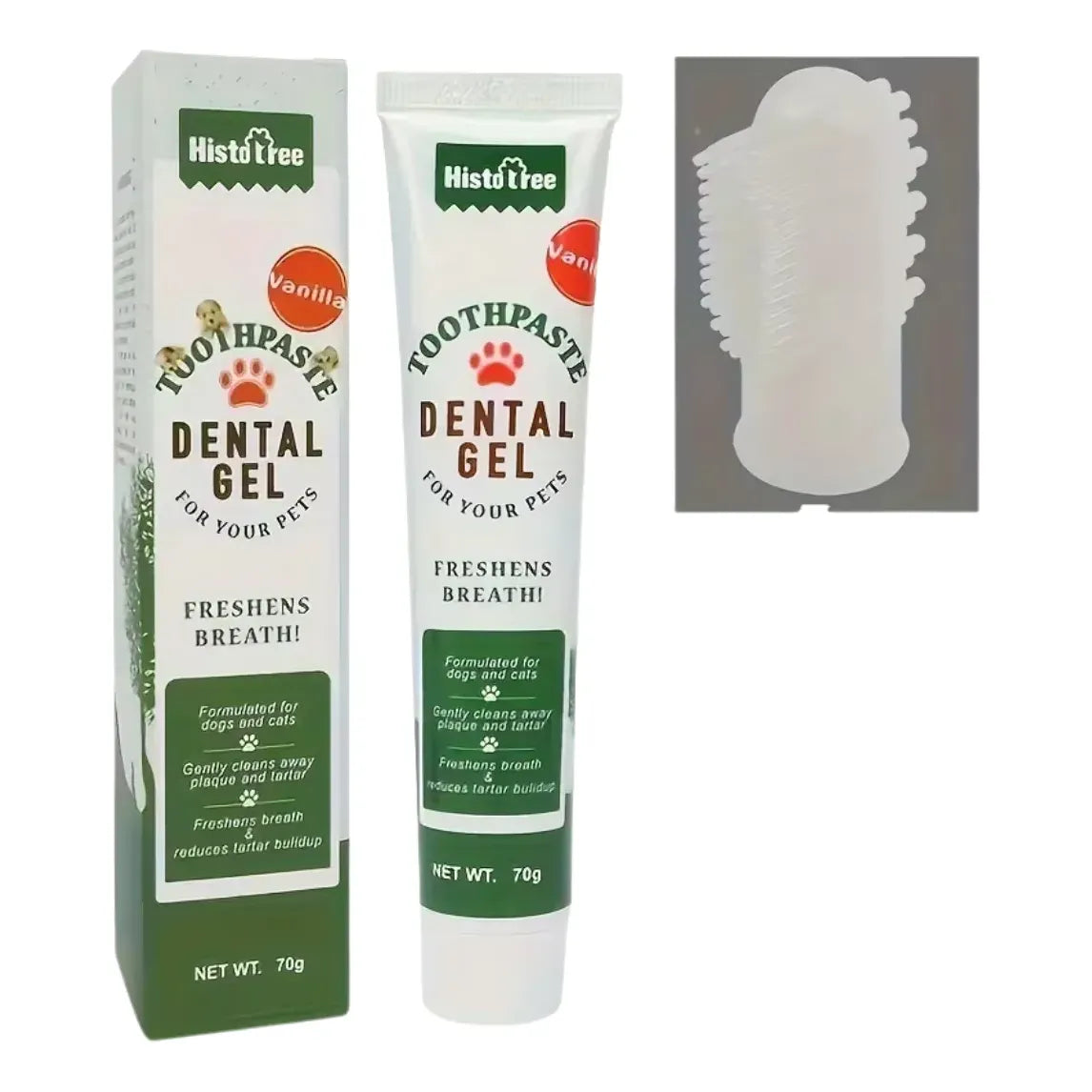Pasta Crema Dental para Mascotas – Control de Sarro y Mal Aliento, Sabor Carne