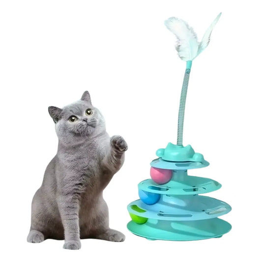 Torre Rascador Interactiva para Gatos de 4 Niveles con Pelotas