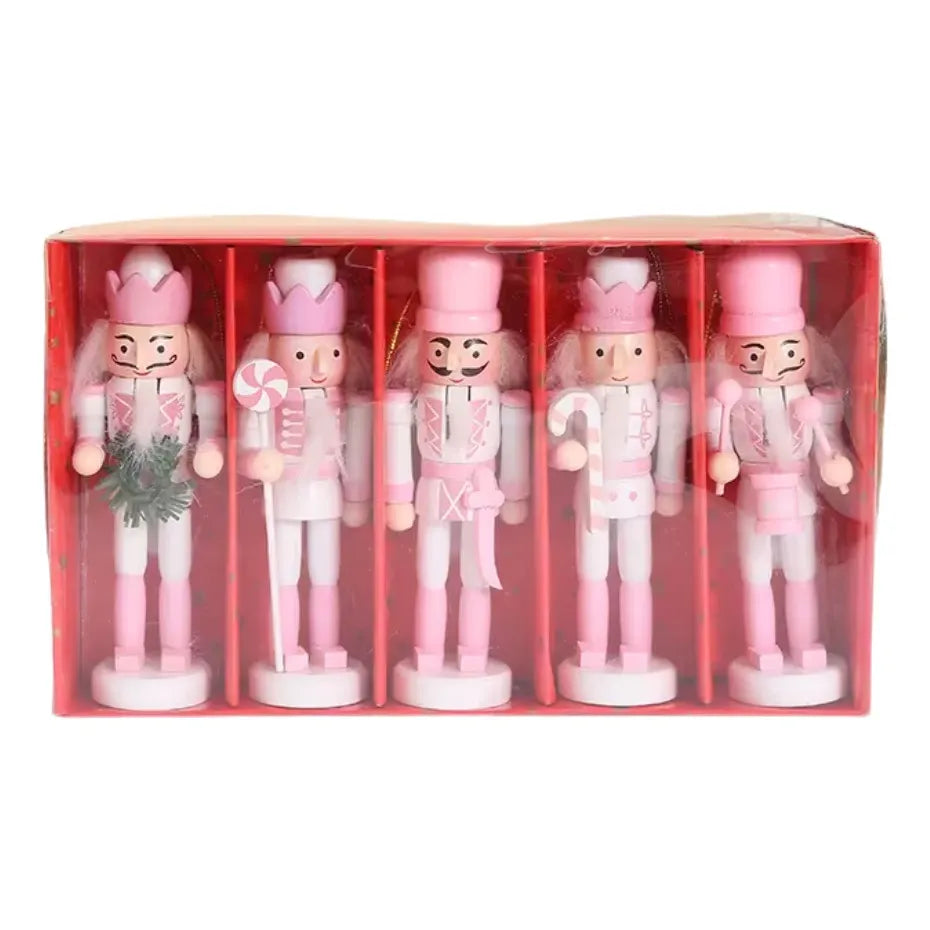 Set de Cascanueces de Madera Decoración Navideña – Rosa