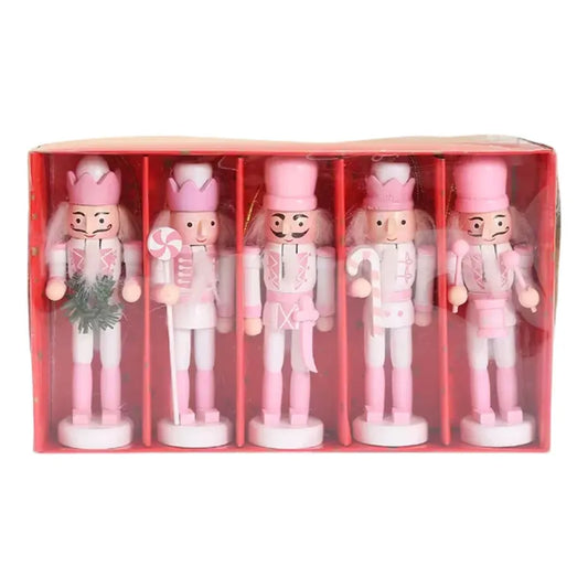 Set de Cascanueces de Madera Decoración Navideña – Rosa