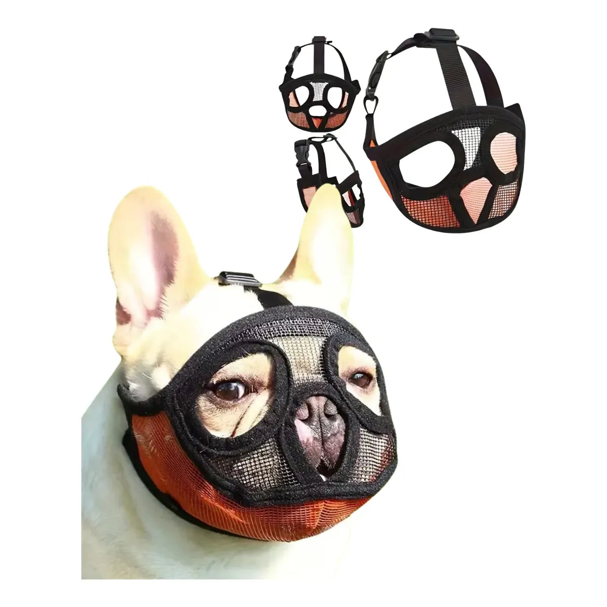 Bozal Antimordeduras Perro Chato Bulldog Pug Ajustable