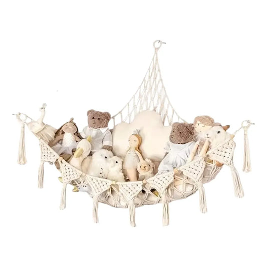 Organizador De Peluches Para Pared Red Macramé  Cuarto Bebé