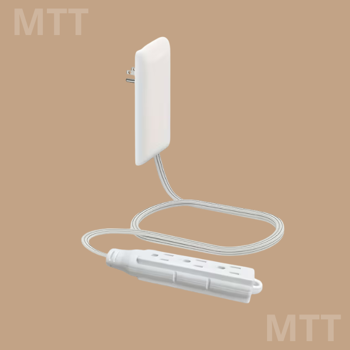 Extensión Eléctrica Plana con Enchufe Oculto – 3 Tomas, 90cm, para Pared